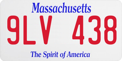 MA license plate 9LV438