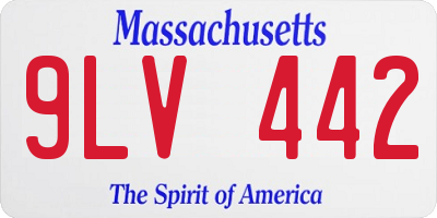 MA license plate 9LV442