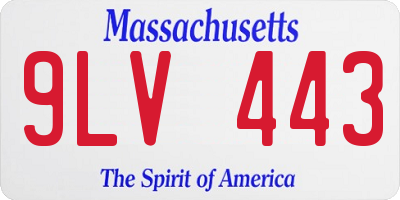 MA license plate 9LV443