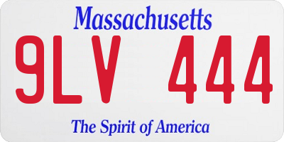 MA license plate 9LV444