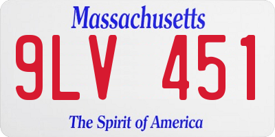 MA license plate 9LV451