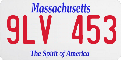 MA license plate 9LV453
