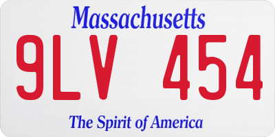 MA license plate 9LV454
