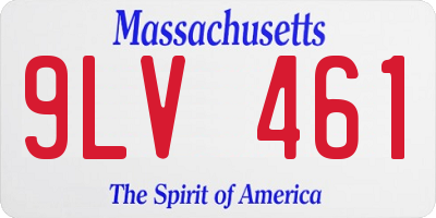 MA license plate 9LV461
