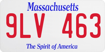 MA license plate 9LV463
