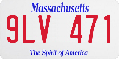 MA license plate 9LV471
