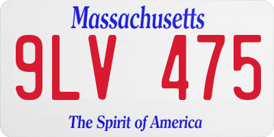 MA license plate 9LV475