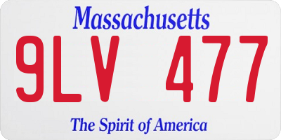MA license plate 9LV477