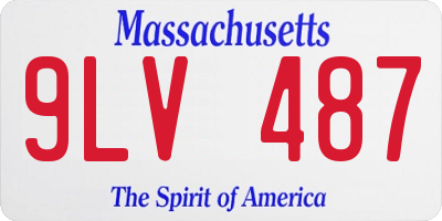 MA license plate 9LV487