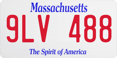 MA license plate 9LV488
