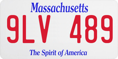 MA license plate 9LV489