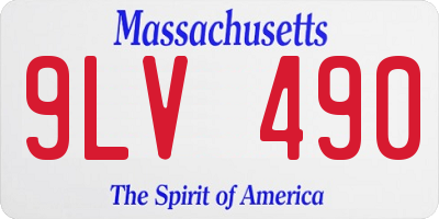 MA license plate 9LV490