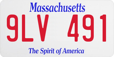 MA license plate 9LV491