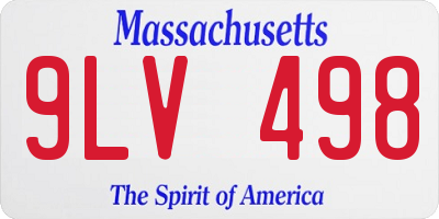 MA license plate 9LV498