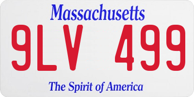 MA license plate 9LV499