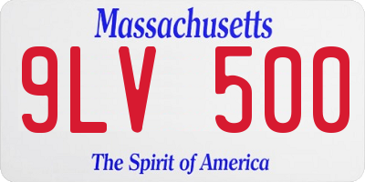 MA license plate 9LV500