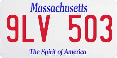 MA license plate 9LV503