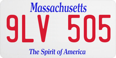 MA license plate 9LV505