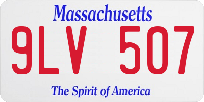 MA license plate 9LV507