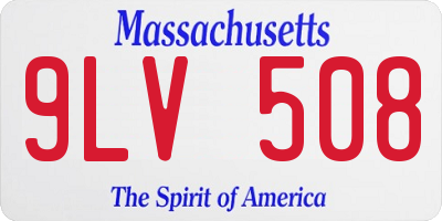 MA license plate 9LV508
