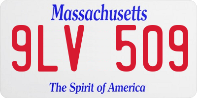 MA license plate 9LV509