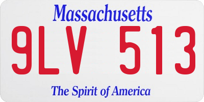 MA license plate 9LV513
