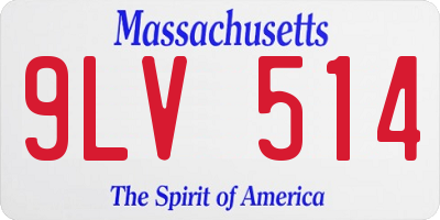 MA license plate 9LV514