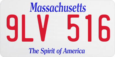 MA license plate 9LV516