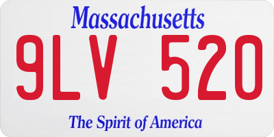 MA license plate 9LV520