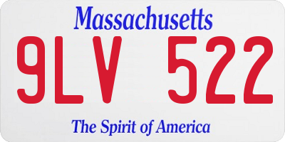 MA license plate 9LV522