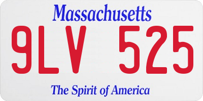 MA license plate 9LV525