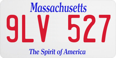 MA license plate 9LV527