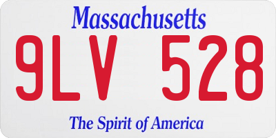 MA license plate 9LV528
