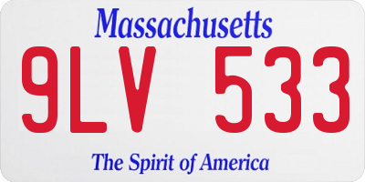 MA license plate 9LV533