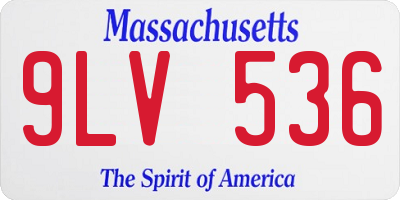 MA license plate 9LV536