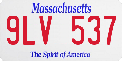 MA license plate 9LV537