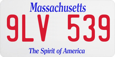 MA license plate 9LV539