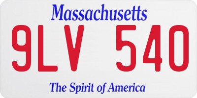 MA license plate 9LV540