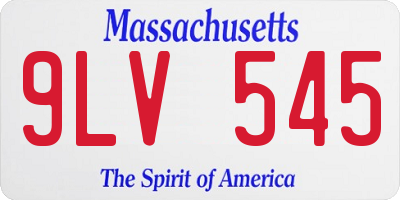 MA license plate 9LV545