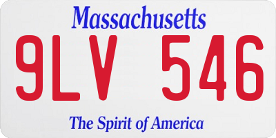 MA license plate 9LV546