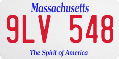MA license plate 9LV548