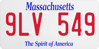 MA license plate 9LV549