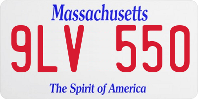MA license plate 9LV550