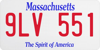 MA license plate 9LV551