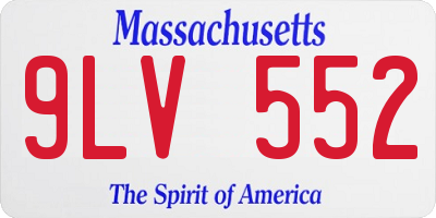 MA license plate 9LV552