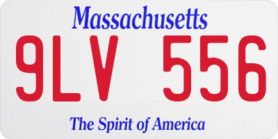 MA license plate 9LV556