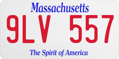 MA license plate 9LV557