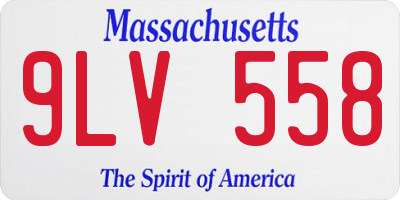 MA license plate 9LV558