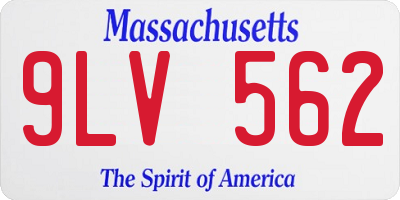 MA license plate 9LV562