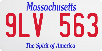 MA license plate 9LV563
